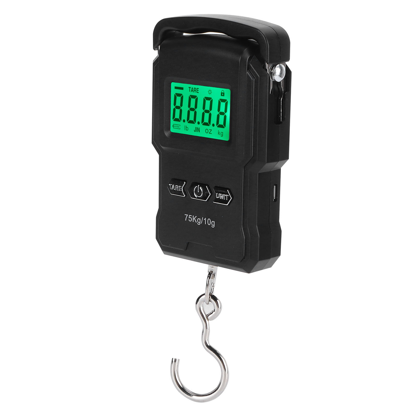 Tragbare Digitale Waage 75 Kg, Elektronischer Wiegehaken Mit Digitalanzeige Und Maßband