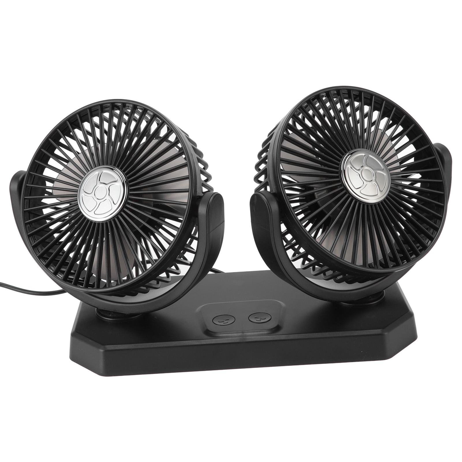 12v Doppelkopf-elektroventilator, Zweistufige Steuerung, 3 Geschwindigkeitsstufen, Starker Luftstrom, Usb-aufladbar, Zur Kühlung Von Autos, Minivans Und Lkws