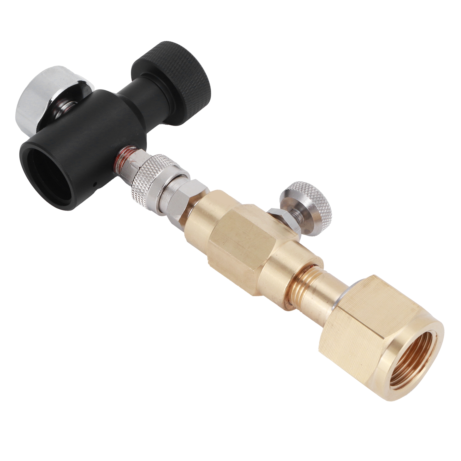 Co2-flaschen-nachfülladapter, Cga320-messinganschluss Mit Überdruckventil, Asa-manometer (1500 Psi)