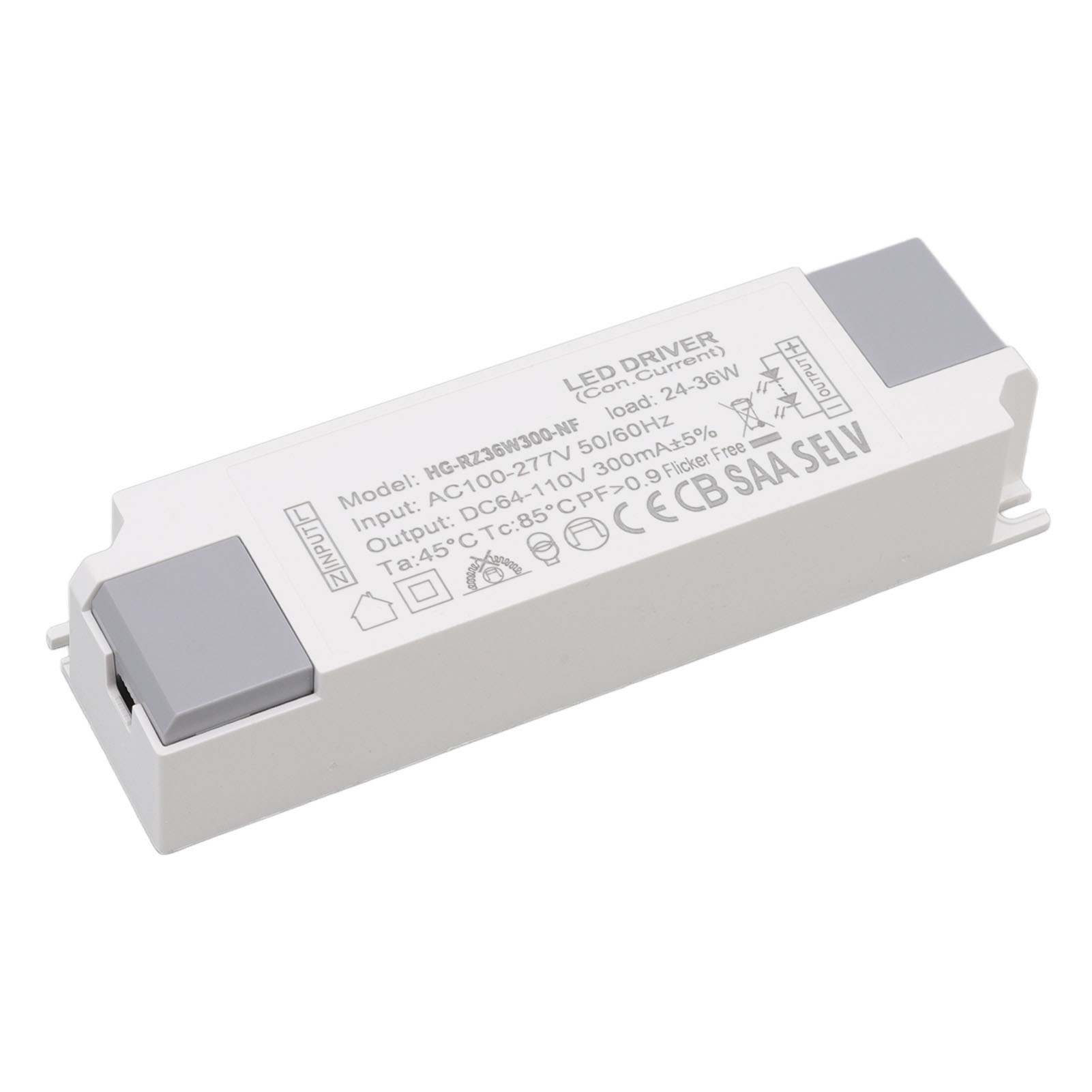 Treiber Für 24-36w 300ma Led-leuchten, Transformator Mit Stecker, Ac100-277v Eingang, Dc64-110v Ausgang.