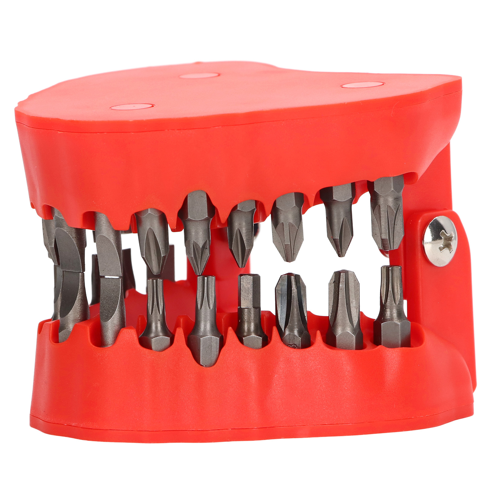 Magnetischer Edelstahl-bithalter, Set Mit 28 Gezahnten Bohrern, Rotes Haushaltswerkzeugzubehör