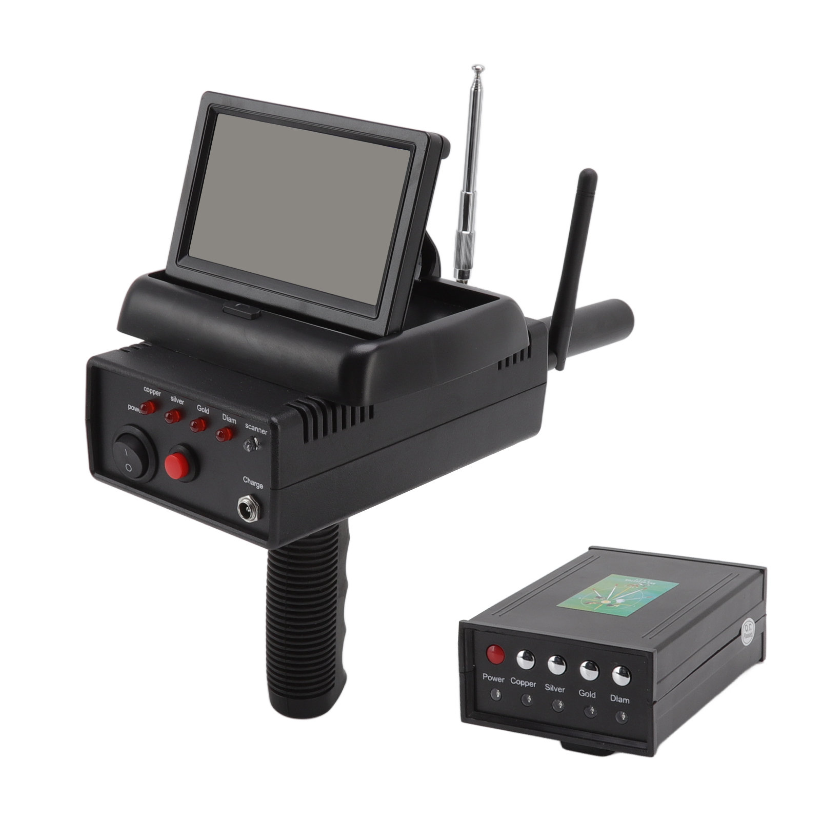 Aks Metalldetektor, 25 M Tiefe, 1200 M Reichweite, Display, Ferngesteuerte Untergrundsuche, Feldscanner, 100–240 V Eu-stecker