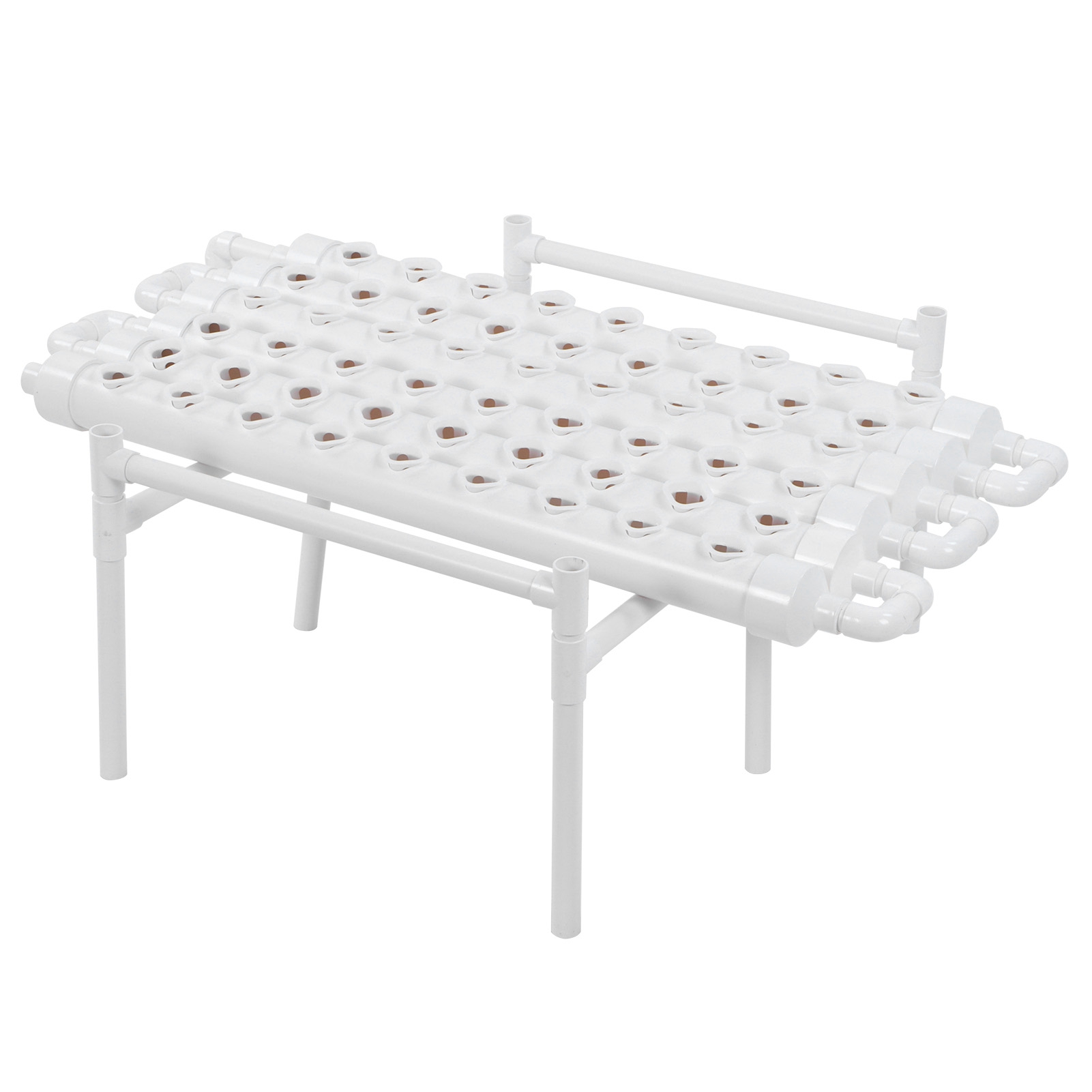Einlagiges Hydroponik-anbauset Mit 54 Löchern, Pvc-rohren, Pflanzenwachstumssystem Und 100–240-v-eu-stecker