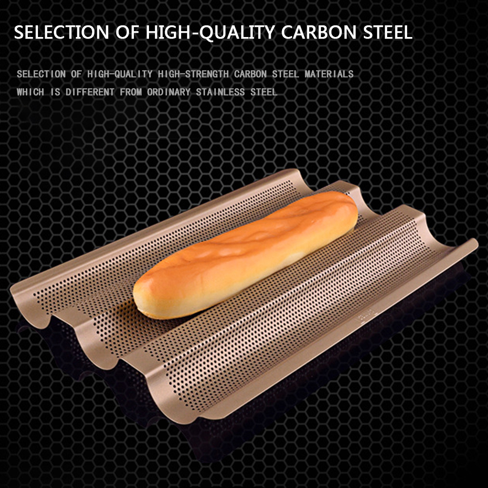 Antihaftbeschichtete Baguetteform Für 3 Scheiben, Antihaftbeschichtetes Backblech, Baguette-stützrahmen, Backofen-backwerkzeug