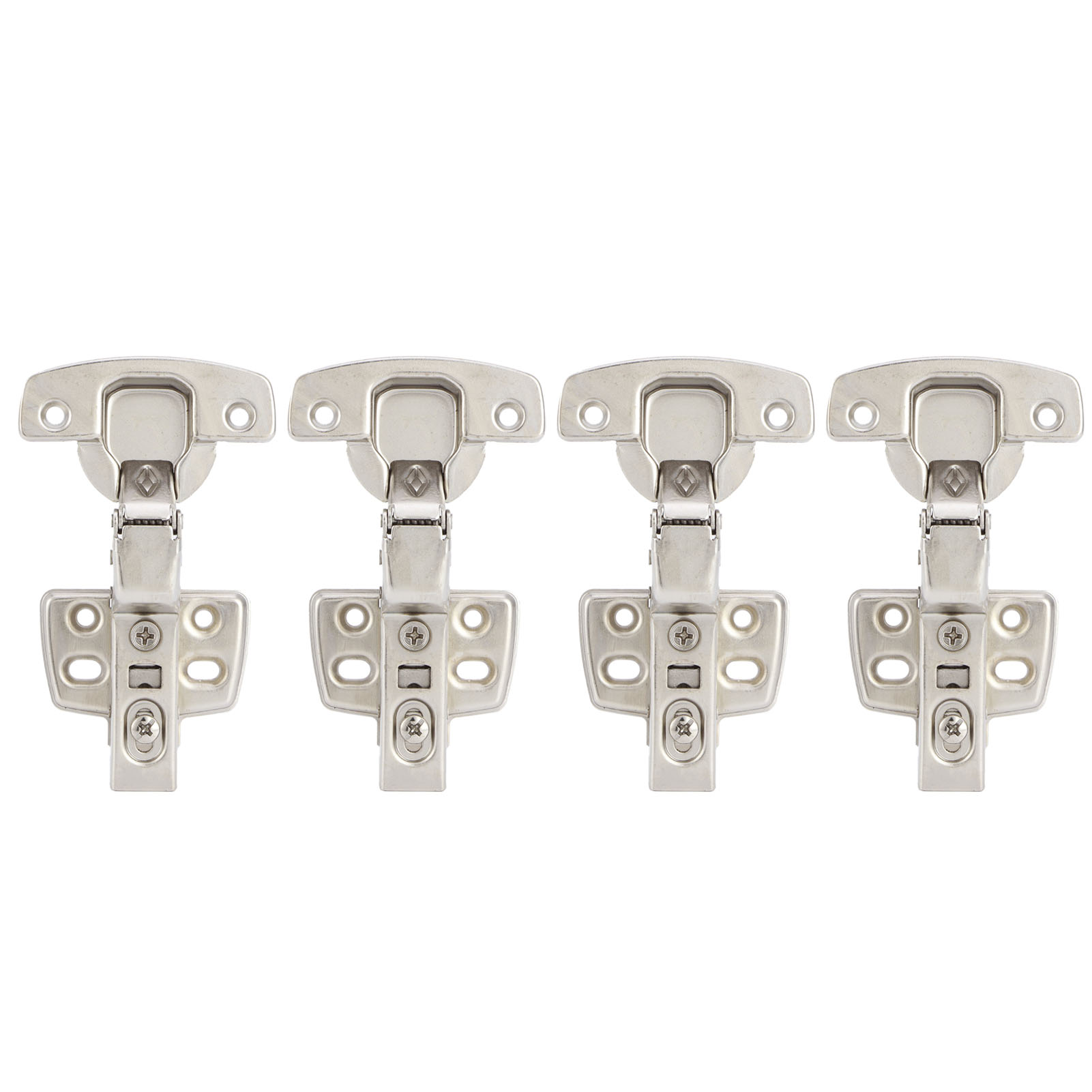 Set Mit 4 Küchenschrankscharnieren Mit Soft-close-mechanismus, Kaltgewalzter Stahl, Gebogener Arm 11,3 X 7,2 X 3,6 Cm