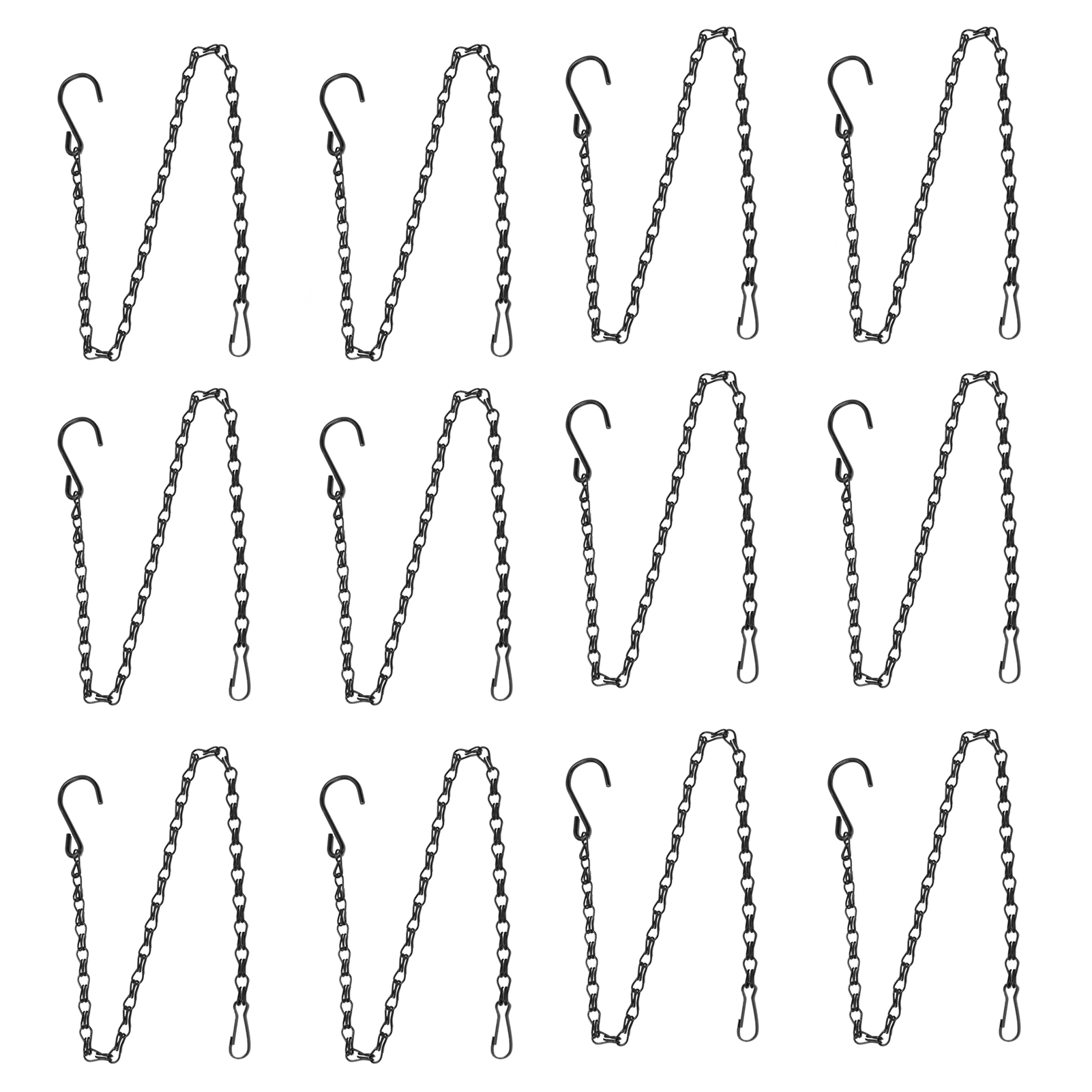 Set Mit 12 Pflanzenhängerketten, Doppelhaken, 58,5 Cm/23 Zoll, Kugellager, Max. Traglast 3000 G/6,6 Lb, Für Hängende Blumentöpfe