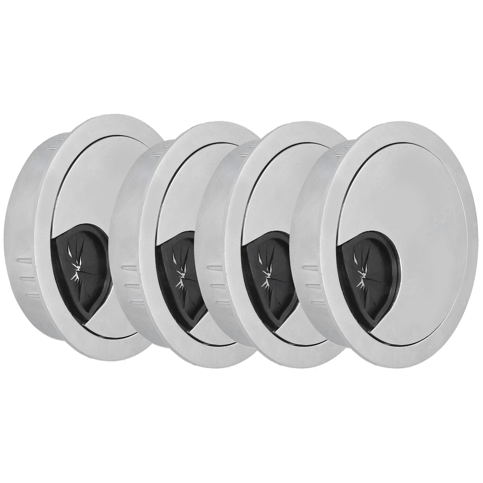 Set Mit 4 Gebürsteten 53-mm-kabeldurchführungen Für Schreibtische, Pc-kabelabdeckung, Kabeldurchführungsorganisator