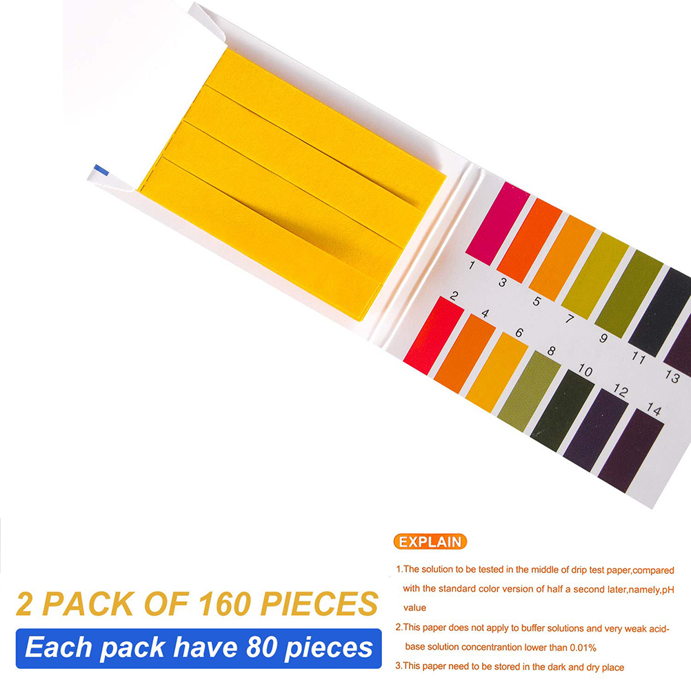 Packung Mit 2 X 160 Ph-teststreifen, Ph-papier, Pipette, Wassertester Für Schwimmbad, Aquarium Und Boden