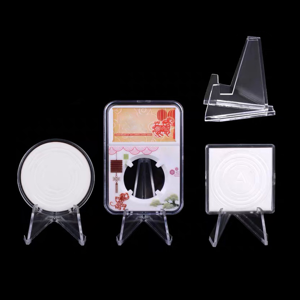Set Mit 12 Miniatur-münzpräsentationsständern Aus Transparentem Acryl, Präsentationsstaffeleien Für Zuhause Und Geschäft.