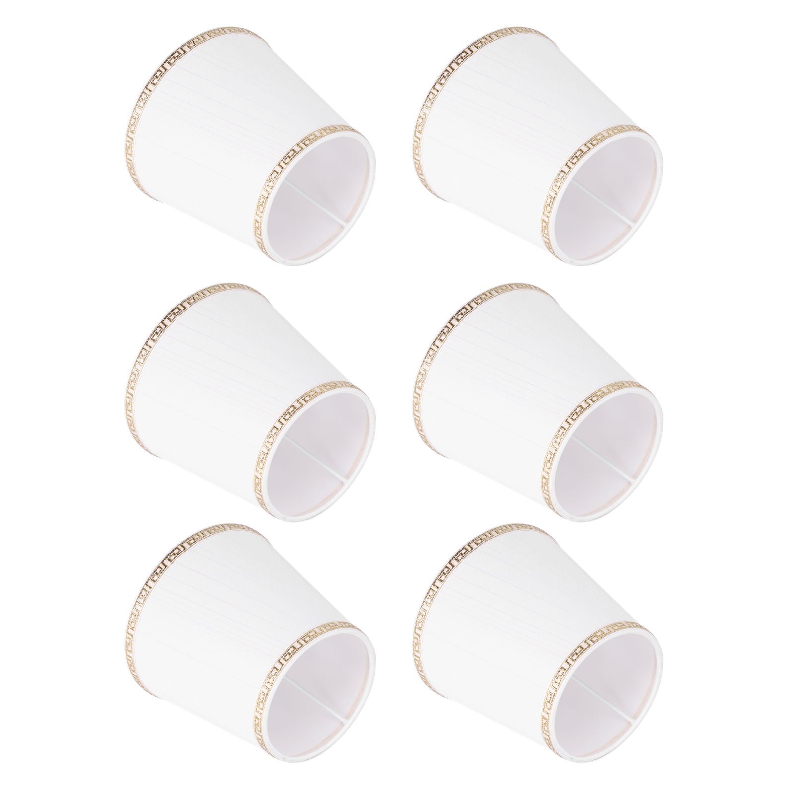 6-teiliges Europäisches Lampenschirmset Für Kronleuchter Und Wandleuchten, E14-fassung, Runde Fassung, Design-lampenschirm