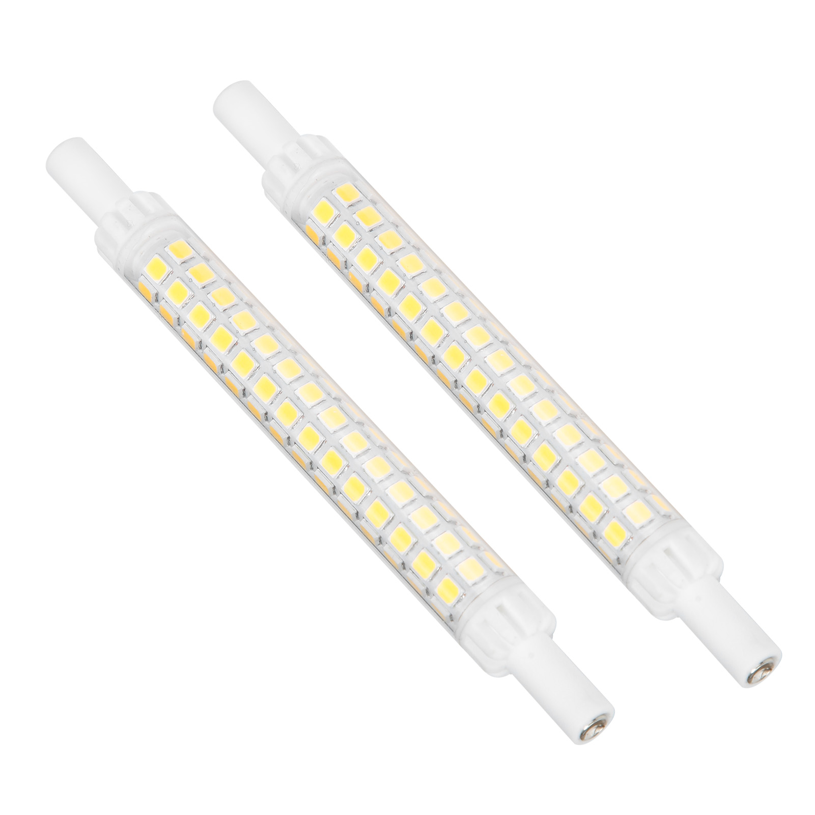 Konvolut Aus 2 R7s 98led 118mm Doppelsockellampen, Warmweißes Licht, Dimmbarer Strahler 200-240v