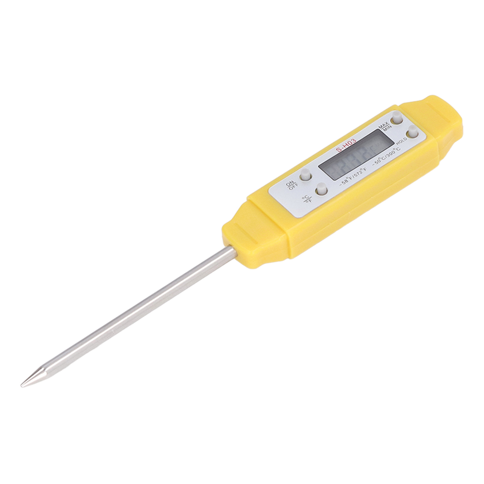 Selbstkalibrierendes Digitales Lebensmittelthermometer, Hochpräzise, Stiftförmig, Handlich, Gelb