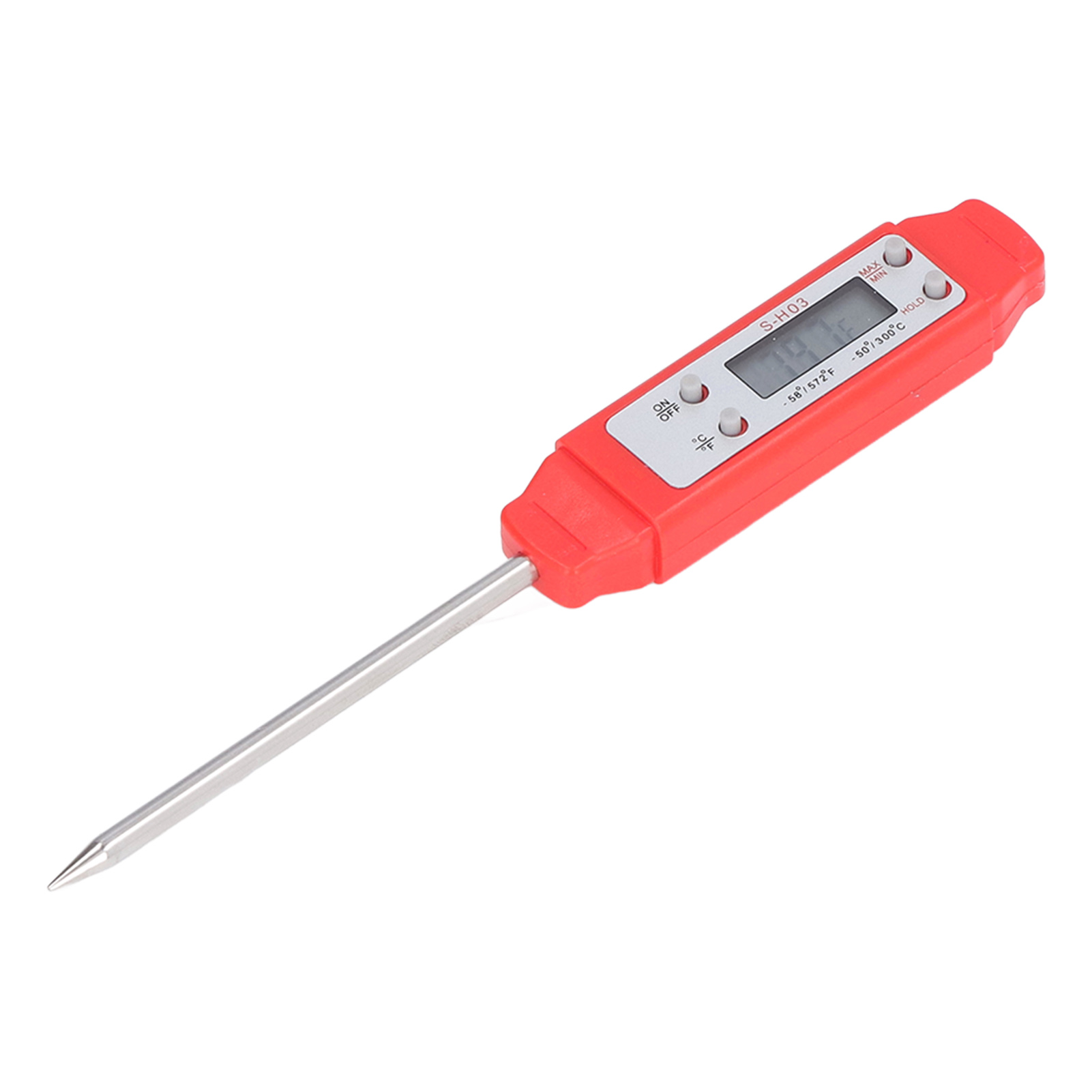Selbstkalibrierendes Digitales Lebensmittelthermometer Im Stiftformat, Hochpräzise, Handliches Elektronisches Thermometer, Rot