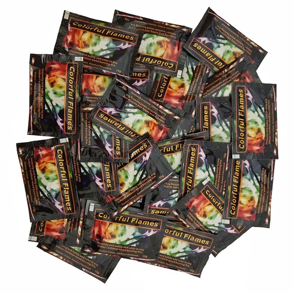 Set Mit 2 Farbigen Flammenpulvern Für Lagerfeuer Und Kamine