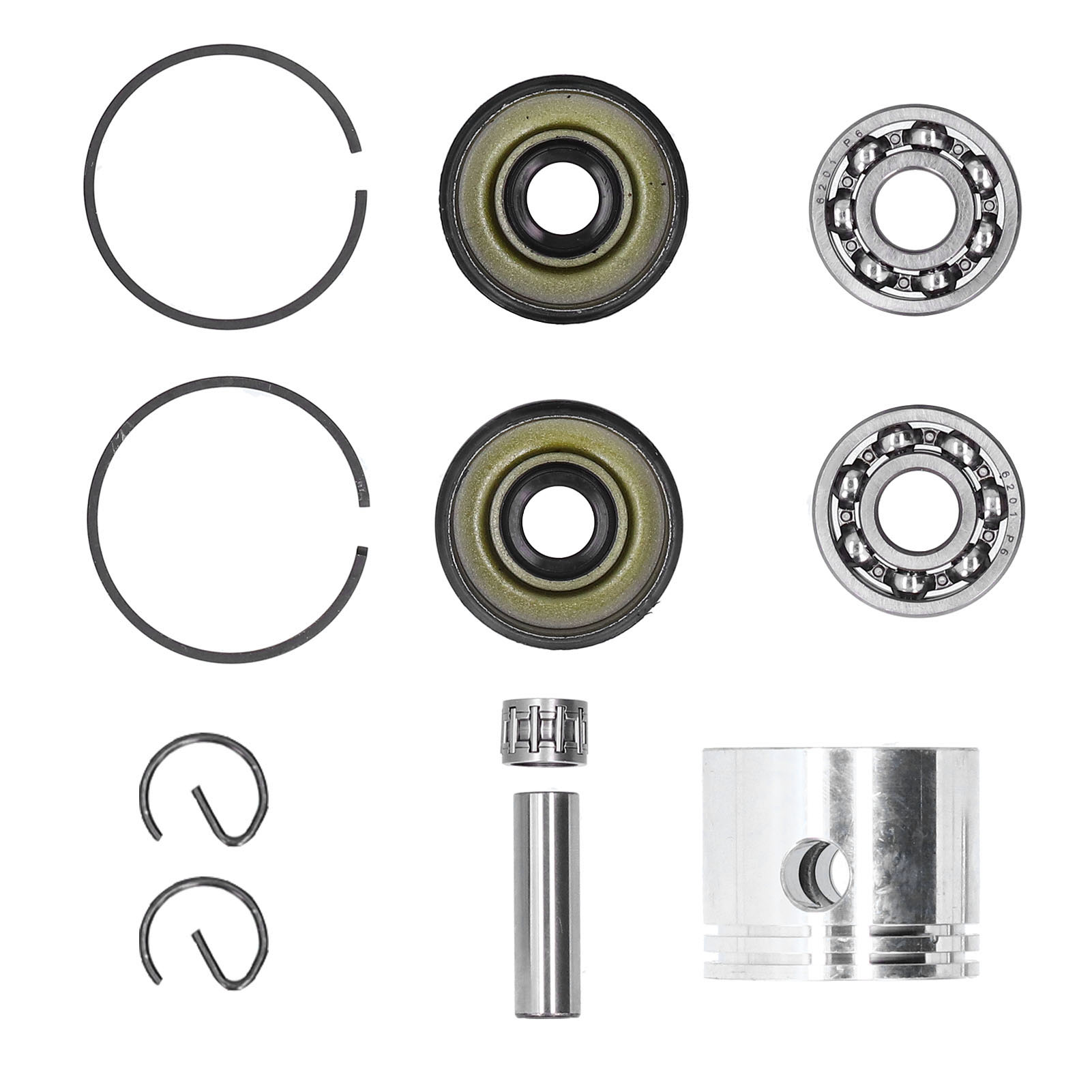41,1-mm-kolbensatz Mit Kurbelwellenlager, Kompatibel Mit Poulan 220, 221, 260, 1950, 2150, 2250, 2450, 2550