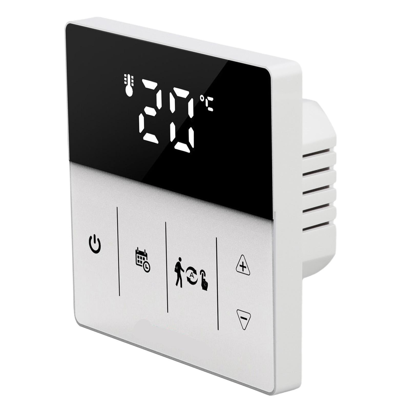 Intelligentes Wlan-thermostat Mit Digitalem Touchscreen, Sprachsteuerung Und Smartphone-app, 90–240 V, Schwarz-weiß, Für Zuhause