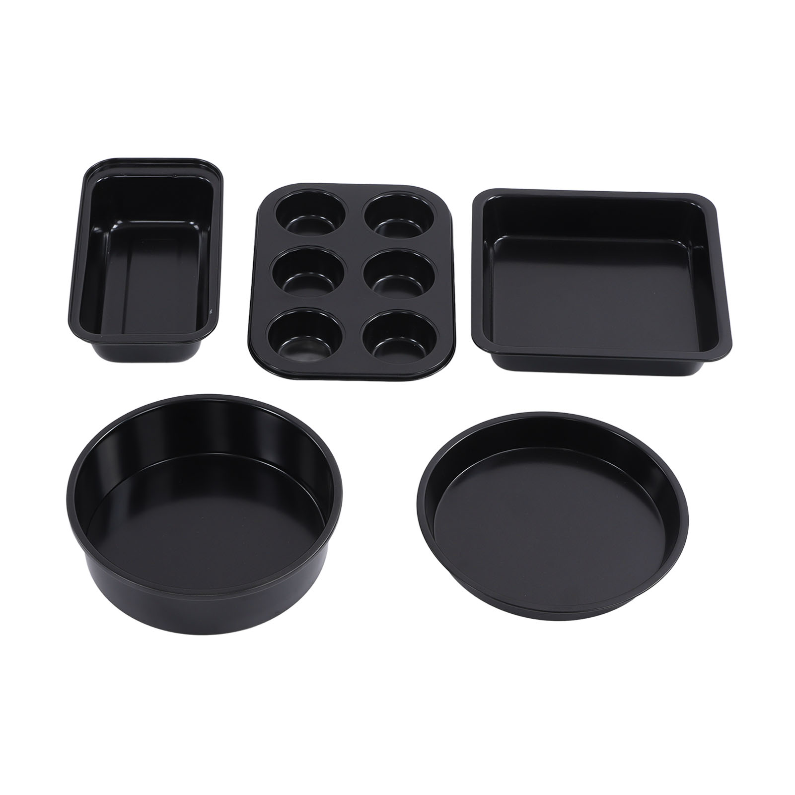 Set Professioneller Backformen Aus Kohlenstoffstahl, Inklusive Kuchenform Und Pizzaform, Schwarz, Für Die Heimische Küche