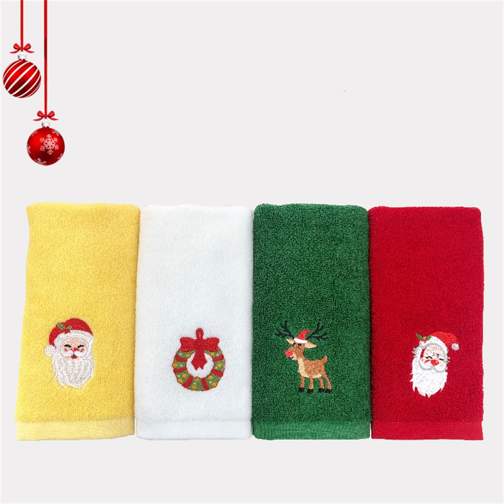 Set Mit 6 Weihnachtlichen Küchentüchern Aus Baumwolle, Saugfähige Tücher Für Bar Und Haushalt.