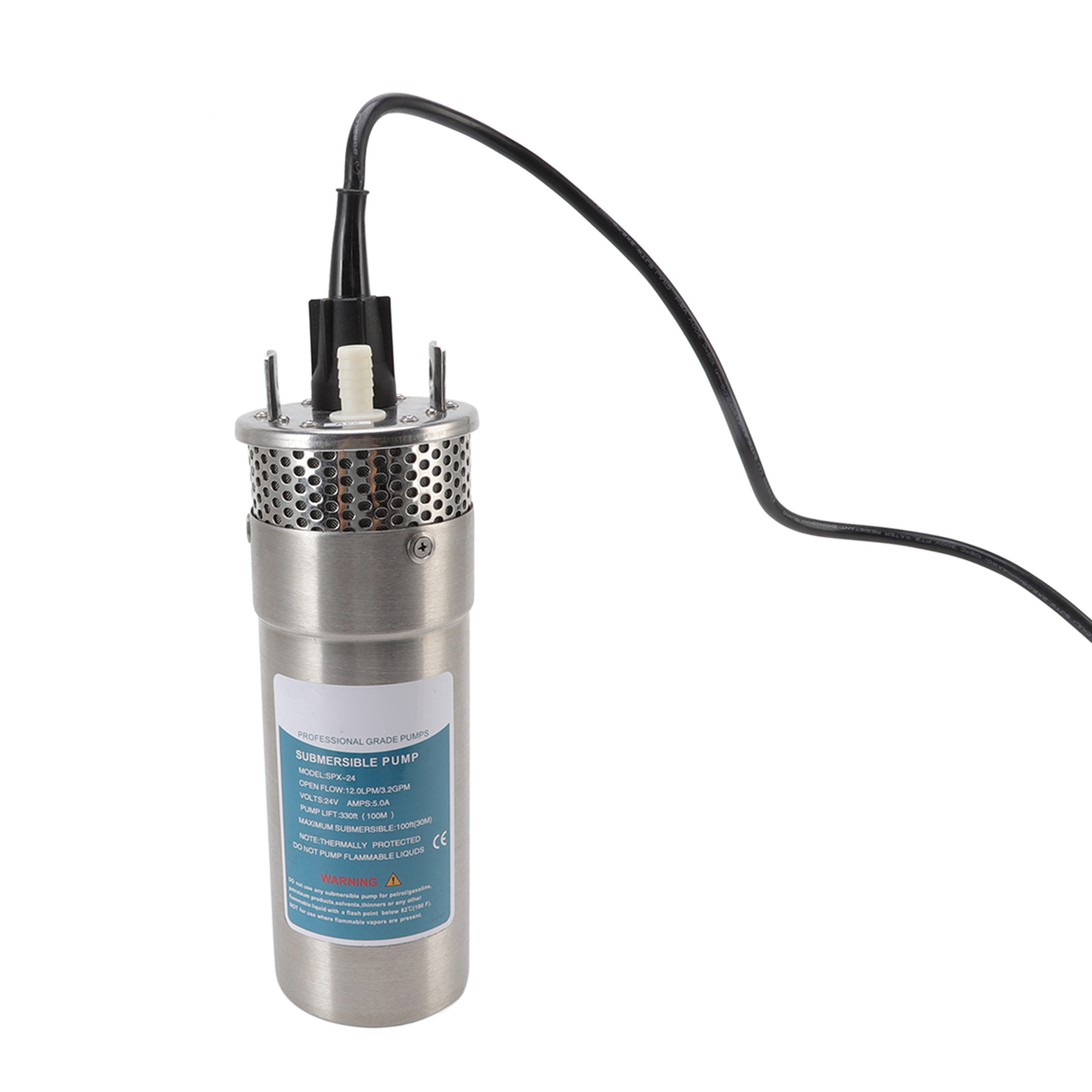 24v 5a 12l/min Tauchpumpe, Maximale Fördermenge, Mehrere Stromversorgungen, 12l Solarpumpe, Edelstahl Für Brunnen