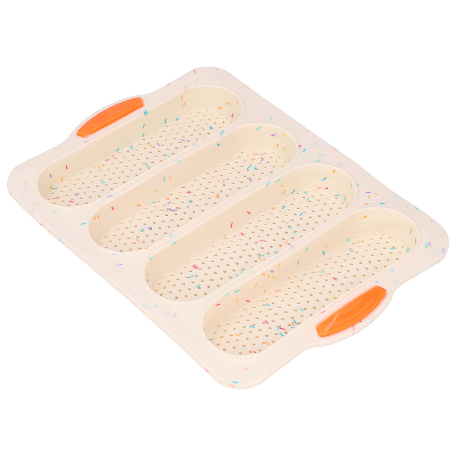 Weiche Silikon-brotform Mit 4 Mulden, Glatte Oberfläche, Backform, Beige Küchenutensil