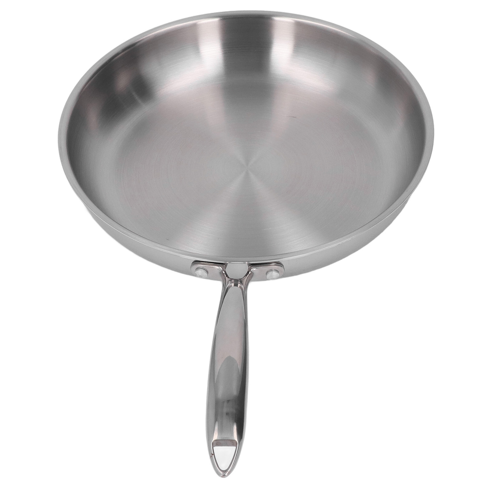 Verdickte Bratpfanne Aus Edelstahl 304, Unbeschichtet, 3-lagig, Pfanne Für Omeletts Und Zum Kochen, 28 Cm.