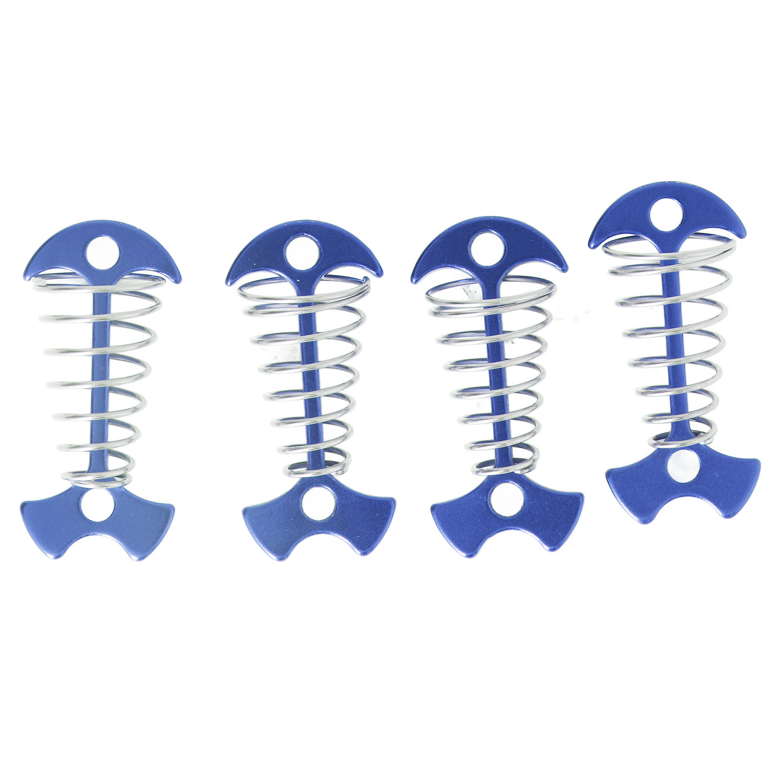 Set Mit 4 Zeltheringen Aus Aluminiumlegierung Und Edelstahl, Blaue Federheringe Für Markisen Und Boden