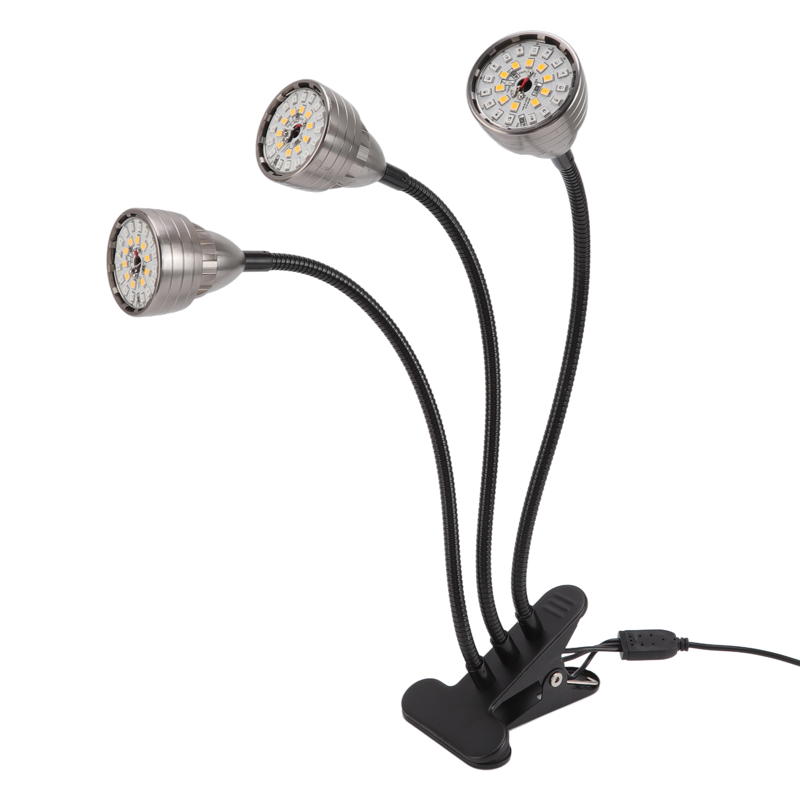 Vollspektrum-led-pflanzenlampe Mit 3 Leuchtenköpfen Und Usb-anschluss Für Zimmerpflanzen Und Sukkulenten