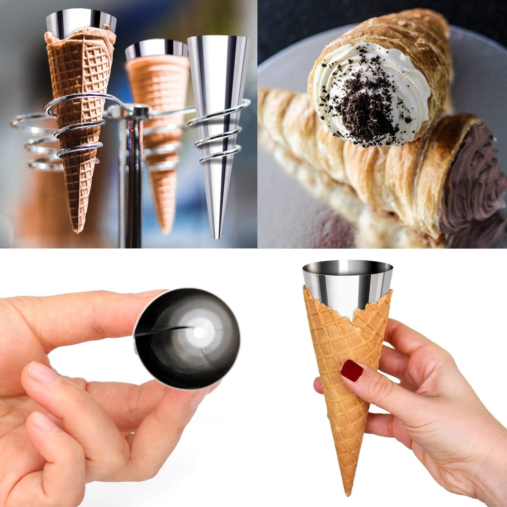 10 Kegelformen Aus Edelstahl, Gebäckkegelformen, Kegelförmige Eiscremehalter