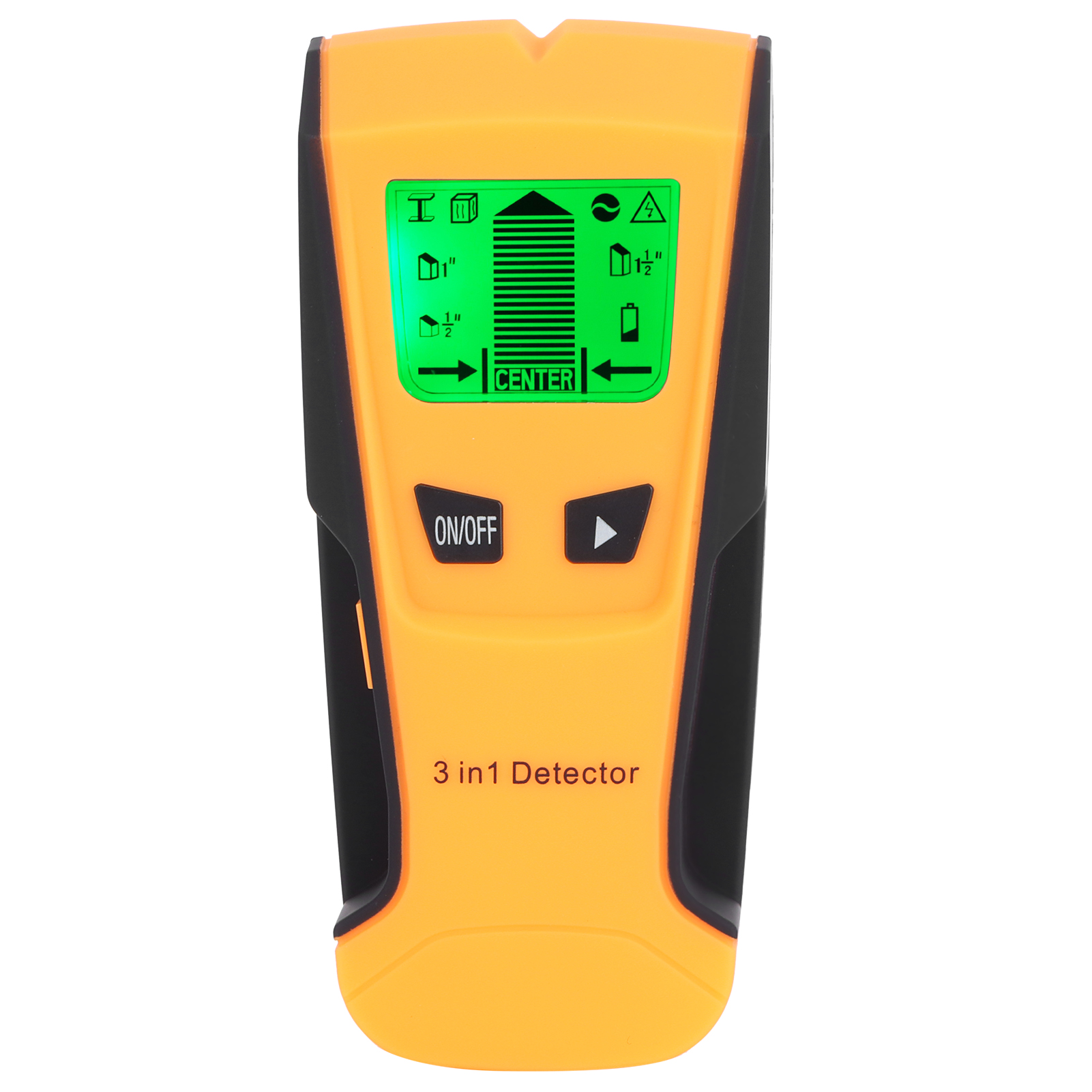 3-in-1-wanddetektor, Tragbarer Wandscanner Mit Metall-/netzkabel-/holzerkennung, Orangefarbenes Lcd-display