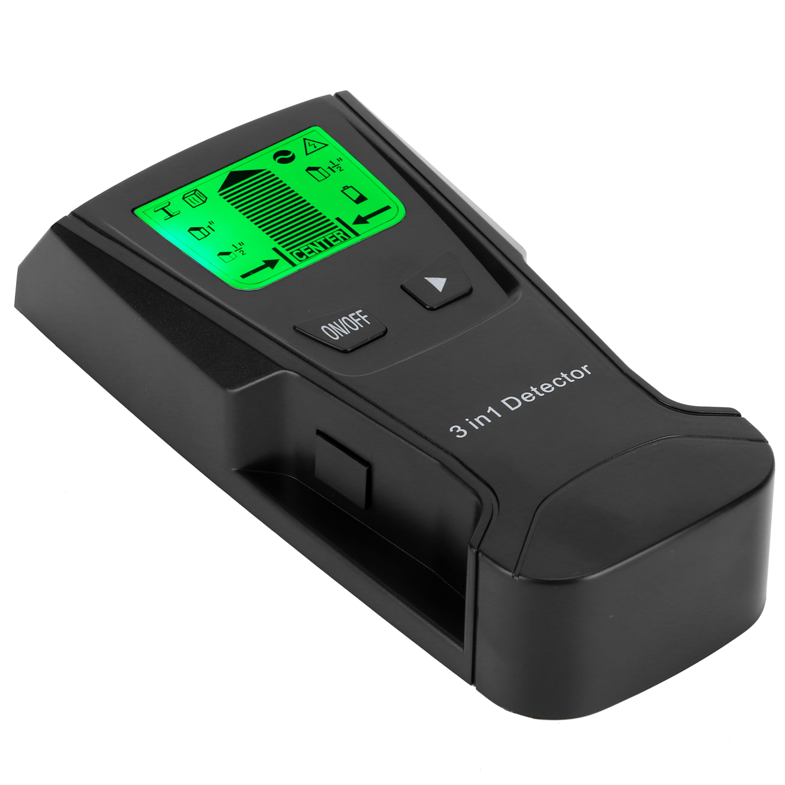 3-in-1 Metall-, Netzkabel- Und Balkensuchgerät, Tragbarer Wandscanner Mit Lcd-bildschirm, Schwarz
