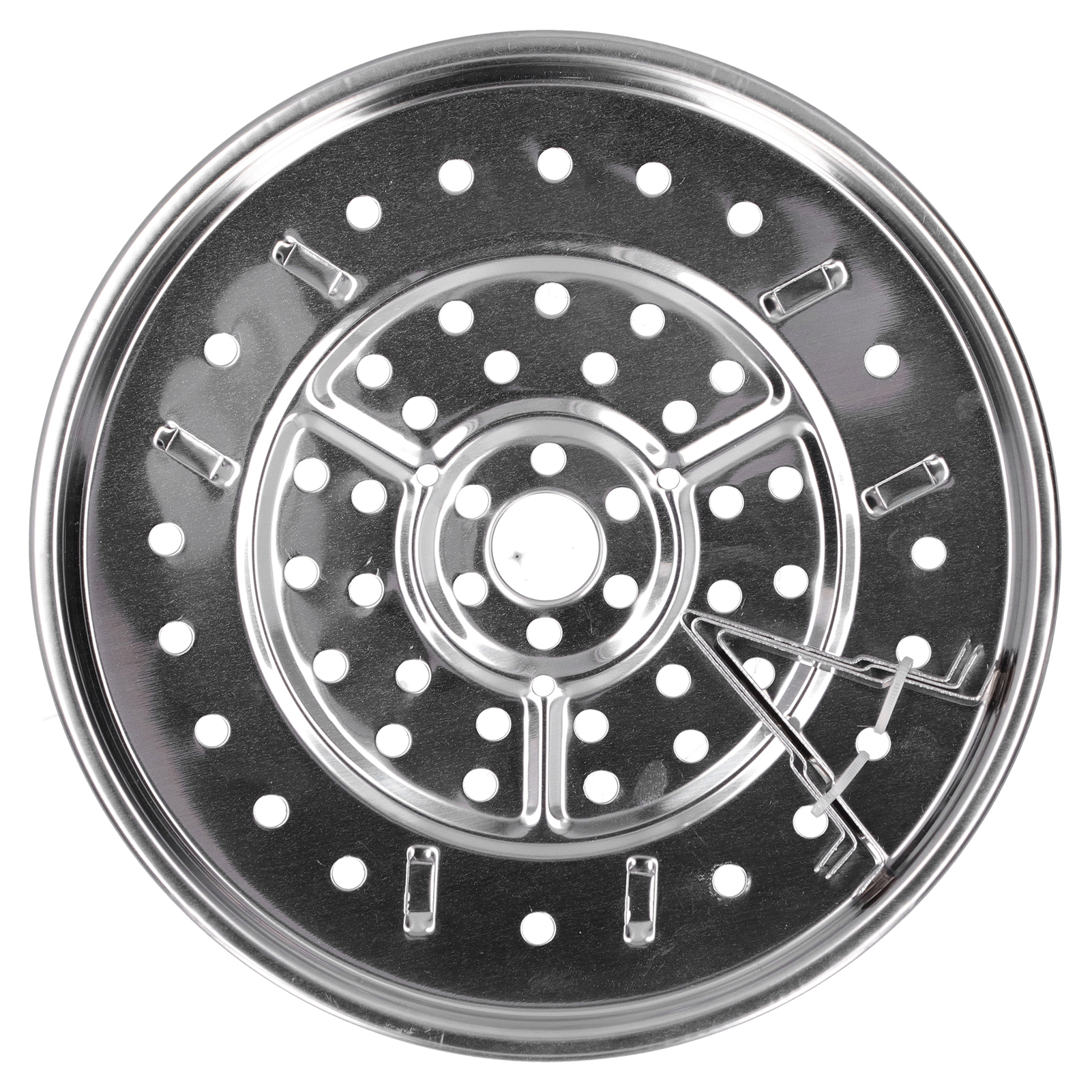 Hitzebeständiger Dampfeinsatz Aus Edelstahl, Dreibein-design, Antihaftbeschichtet Für Kuchen Und Speisen (23,5 Cm)