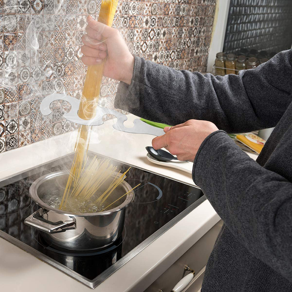 Spaghetti-sieb Aus Edelstahl, 4 Löcher, S-förmiger Messbecher, Praktisches Und Langlebiges Küchenutensil
