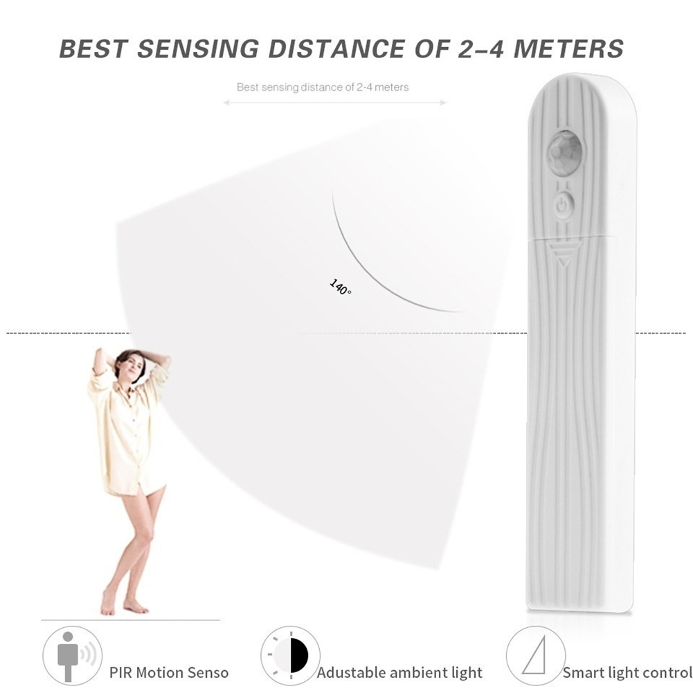 1 M, 2 M, 3 M Packung Kabelloser Led-streifen Mit Bewegungsmelder, Batteriebetriebenes Nachtlicht Für Bett, Kleiderschrank, Treppe, Flur