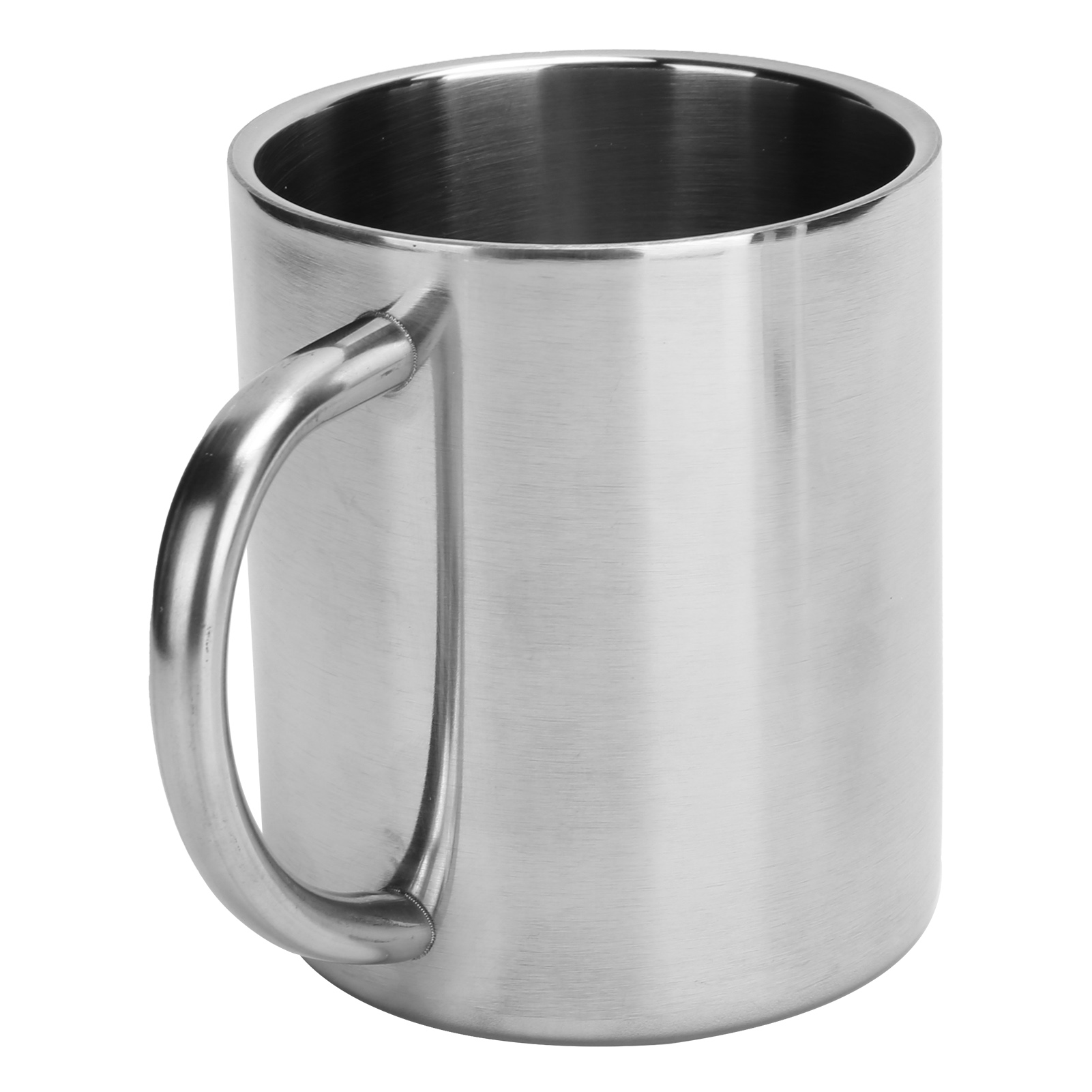 Edelstahlbecher (304), Sandgestrahltes Spiegelglanzfinish, 300 Ml, Tragbar Mit Henkel