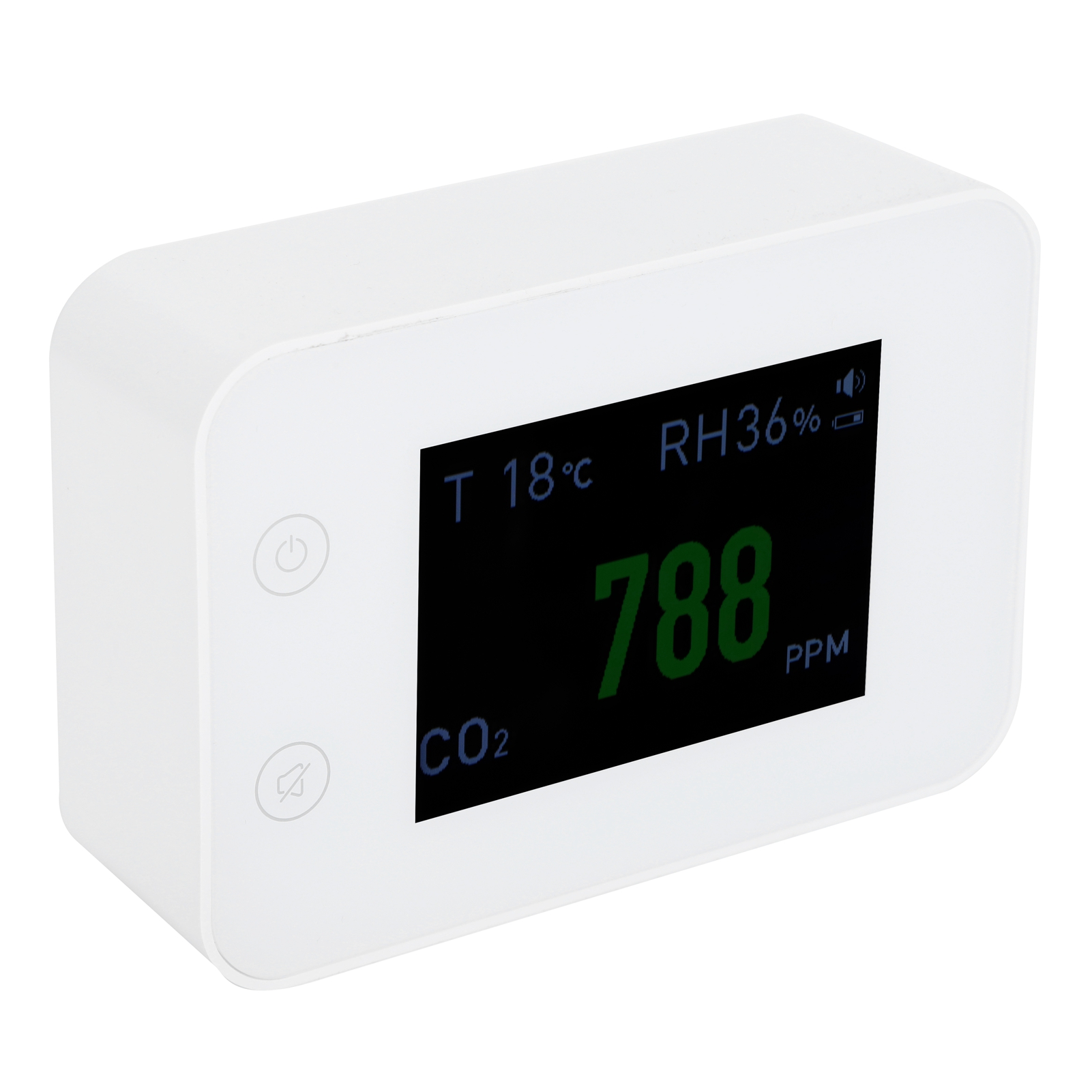 2,8-zoll-infrarot-luftqualitätsdetektor, Digitaler Co₂- Und Pm2,5-tester, Usb-aufladbar, Weiß
