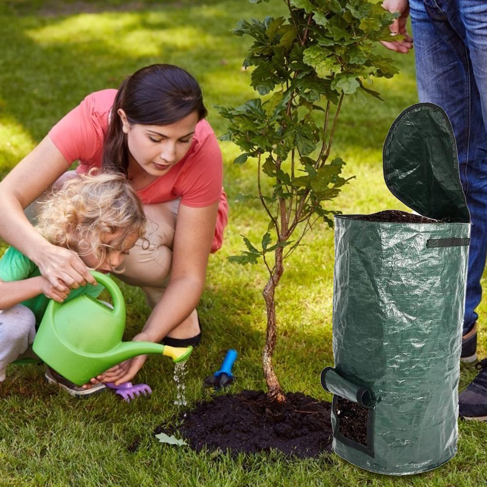 Set Mit 2 Bio-kompostbeuteln (15 Und 34 Gallonen), Wiederverwendbare Pe-kompostbehälter Für Garten- Und Küchenabfälle