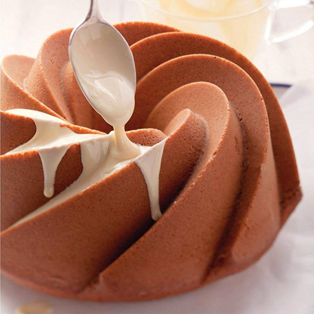 Silikon-kuchenform, 23 Cm (9 Zoll), Antihaftbeschichtet, Spiralmuster, 3d-brotform, Große Diy-backform, Backutensilien