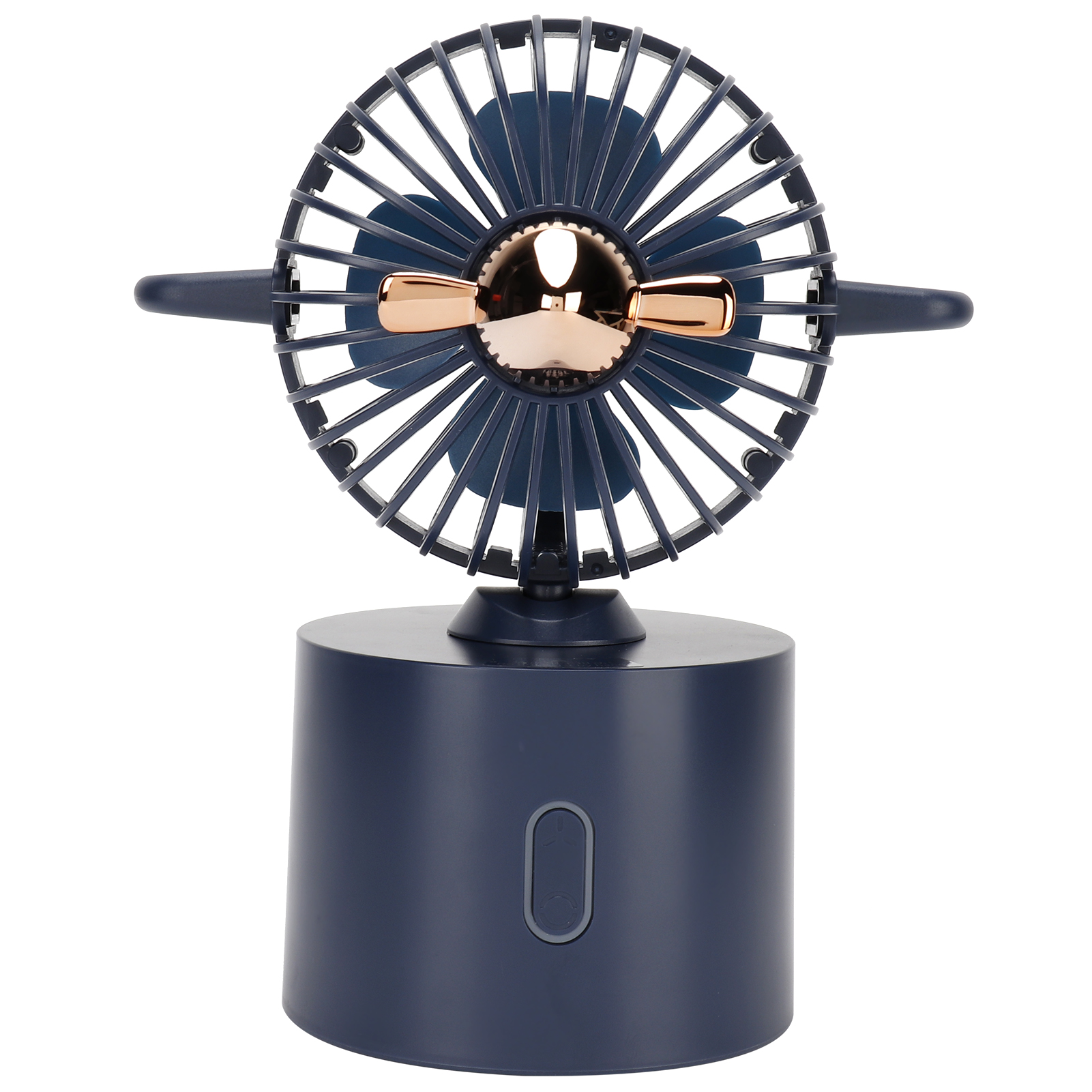 Tragbarer, Wiederaufladbarer Miniatur-flugzeugventilator Mit Usb-anschluss Für Sommer, Zuhause Und Büro – Blau