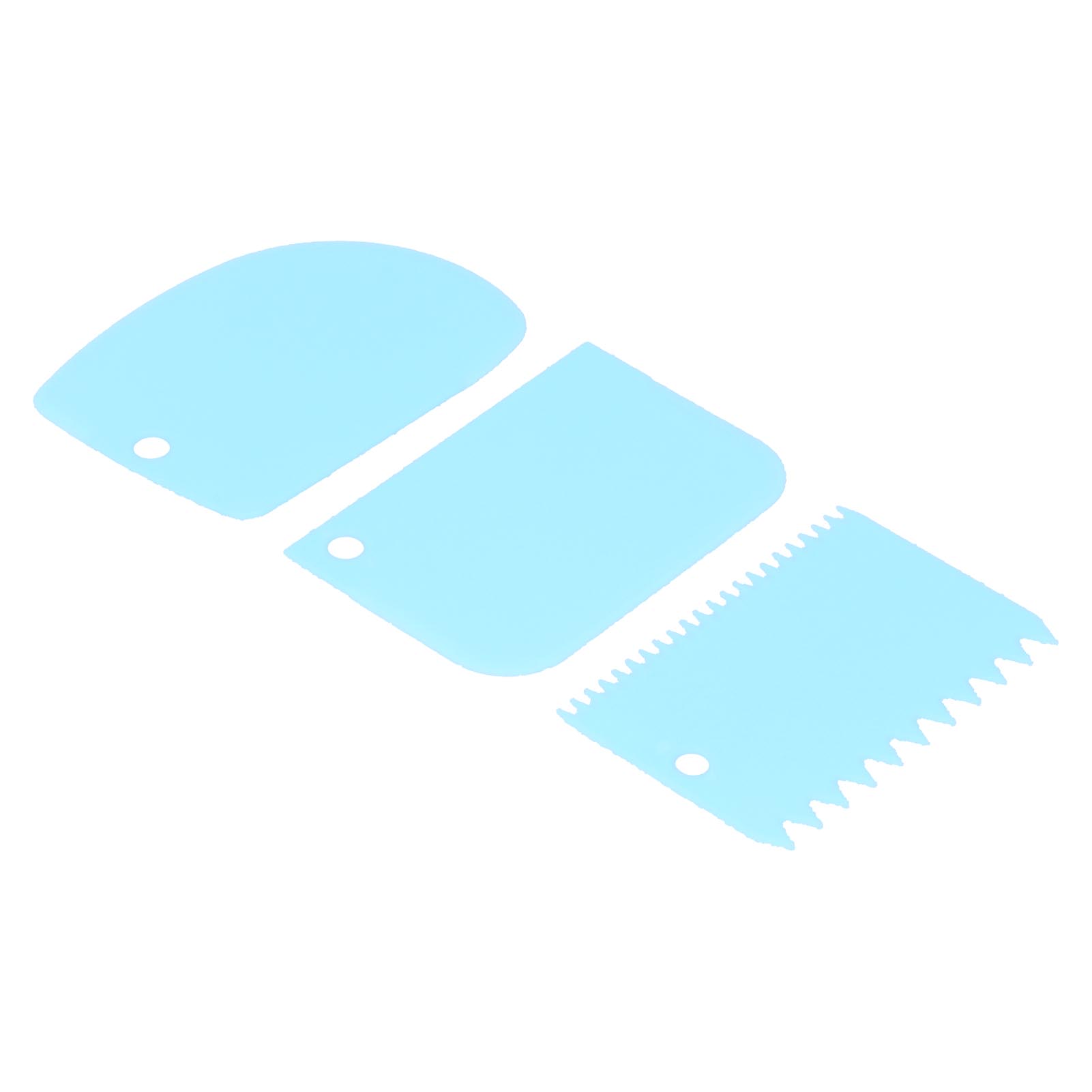 3-teiliges Gebäckausstecher-set, Tortencremeschaber, Diy-backwerkzeug, Blau