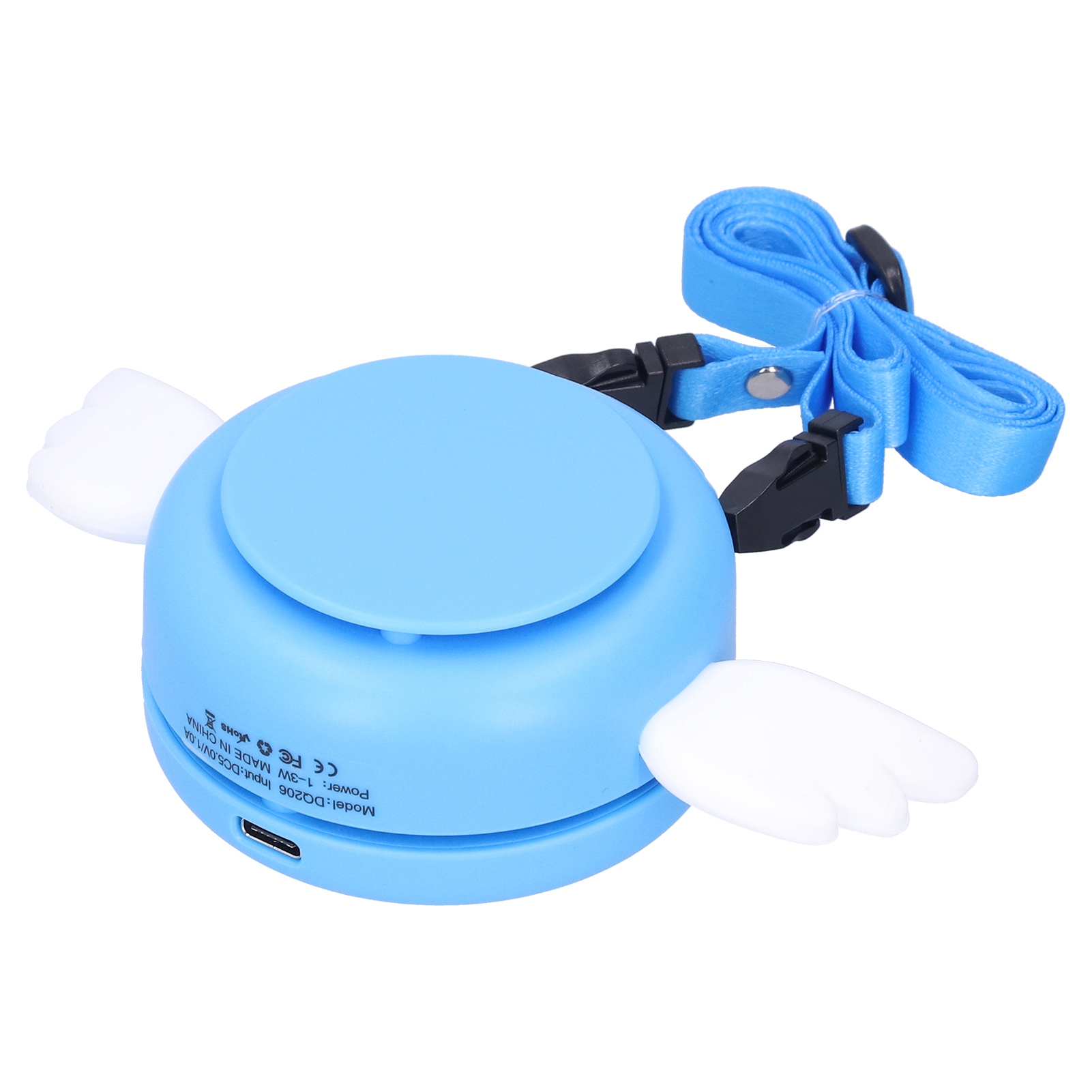 Verstellbarer, Per Usb Aufladbarer, Tragbarer Elektrischer Ventilator, Blattloser Nackenventilator Für Den Innen- Und Außenbereich, Blau