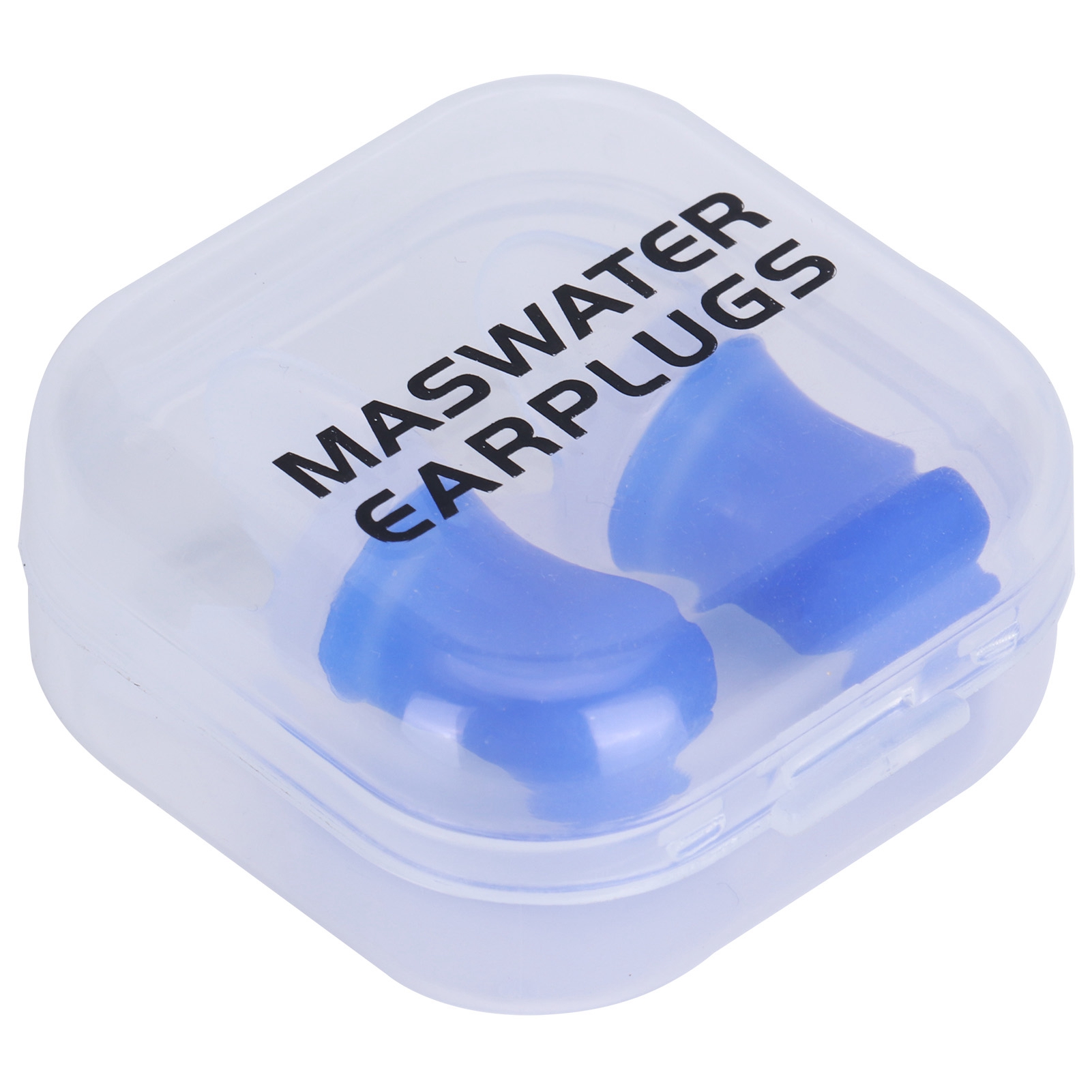 2-teiliges Wasserdichtes Silikon-ohrstöpsel Mit Geräuschunterdrückung, Schutz Beim Schwimmen Und Auf Flugreisen (blaues L + Box)