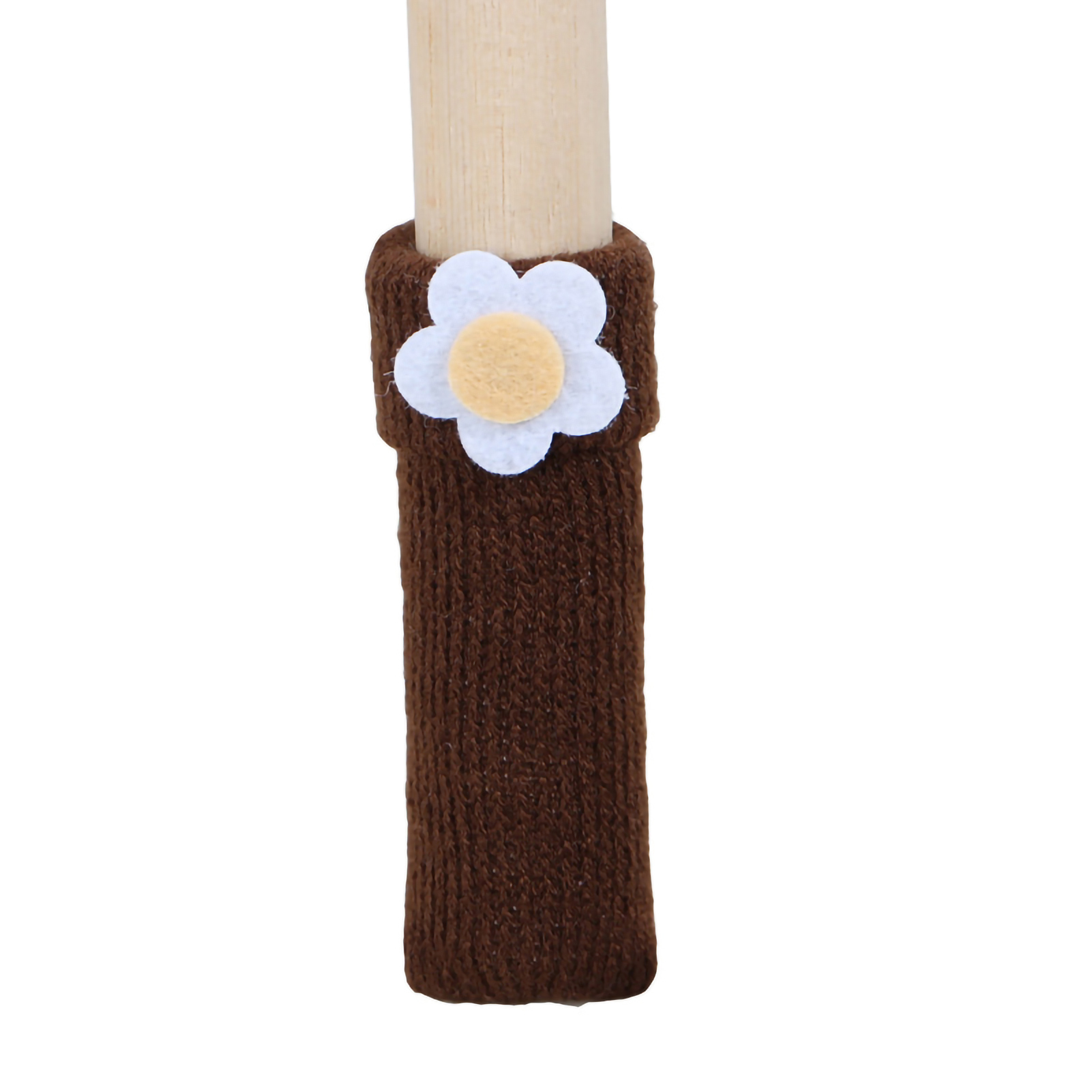 6er-set Beinsocken Für Tische, Stühle Und Hocker, Dick Und Strapazierfähig, Doppelt Gestrickt, Geräuscharm, Kratzfest, Braun Mit Bündchen