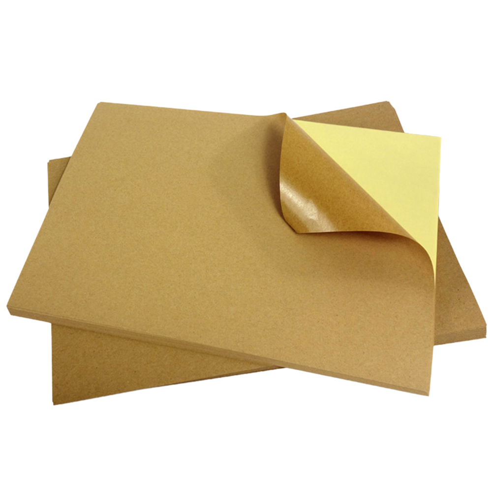 50 Blatt Selbstklebende Etiketten Aus Braunem Kraftpapier Im A4-format Für Tintenstrahldrucker
