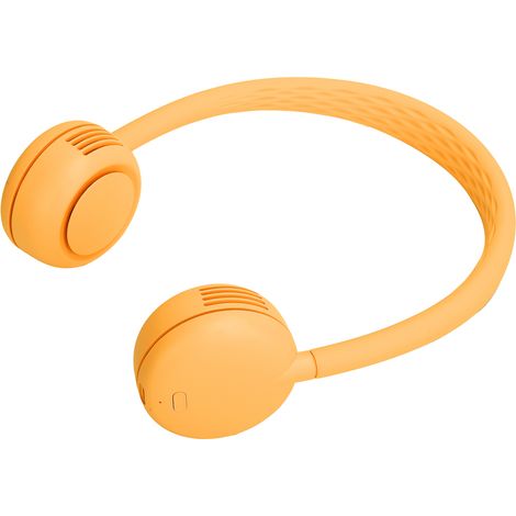 Lüfterloser Nackenventilator, Usb-aufladbar, Geräuschlos, Für Sport, Zuhause, Schule, Outdoor, Gelb, 2000 Mah