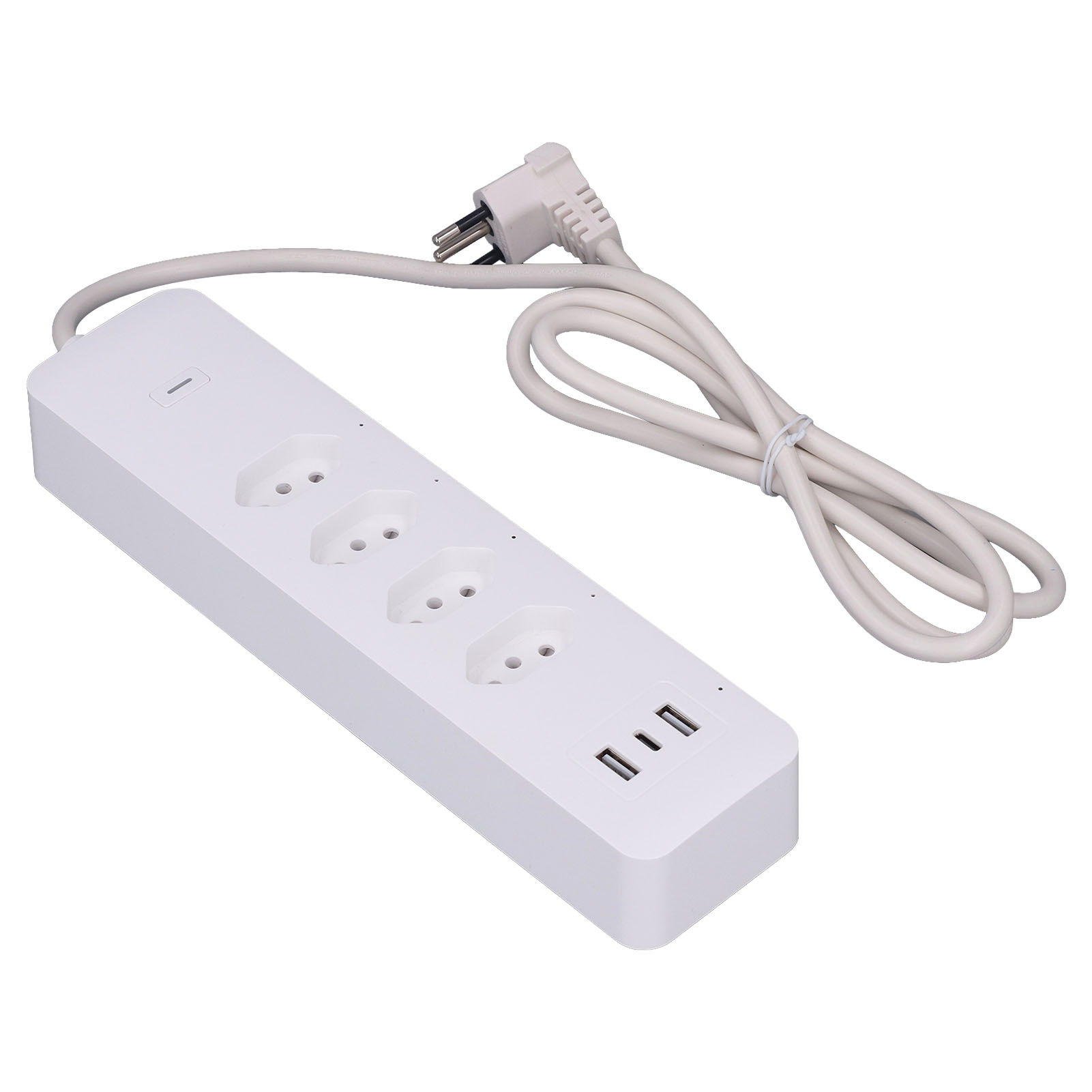 Tuya Smart Power Strip Wifi, Überspannungsschutz Mit 4 Einzelnen Steckdosen, 2 Usb-anschlüssen + 1 Typ-c-anschluss, 10 A 250 V, Brasilianischer Stecker