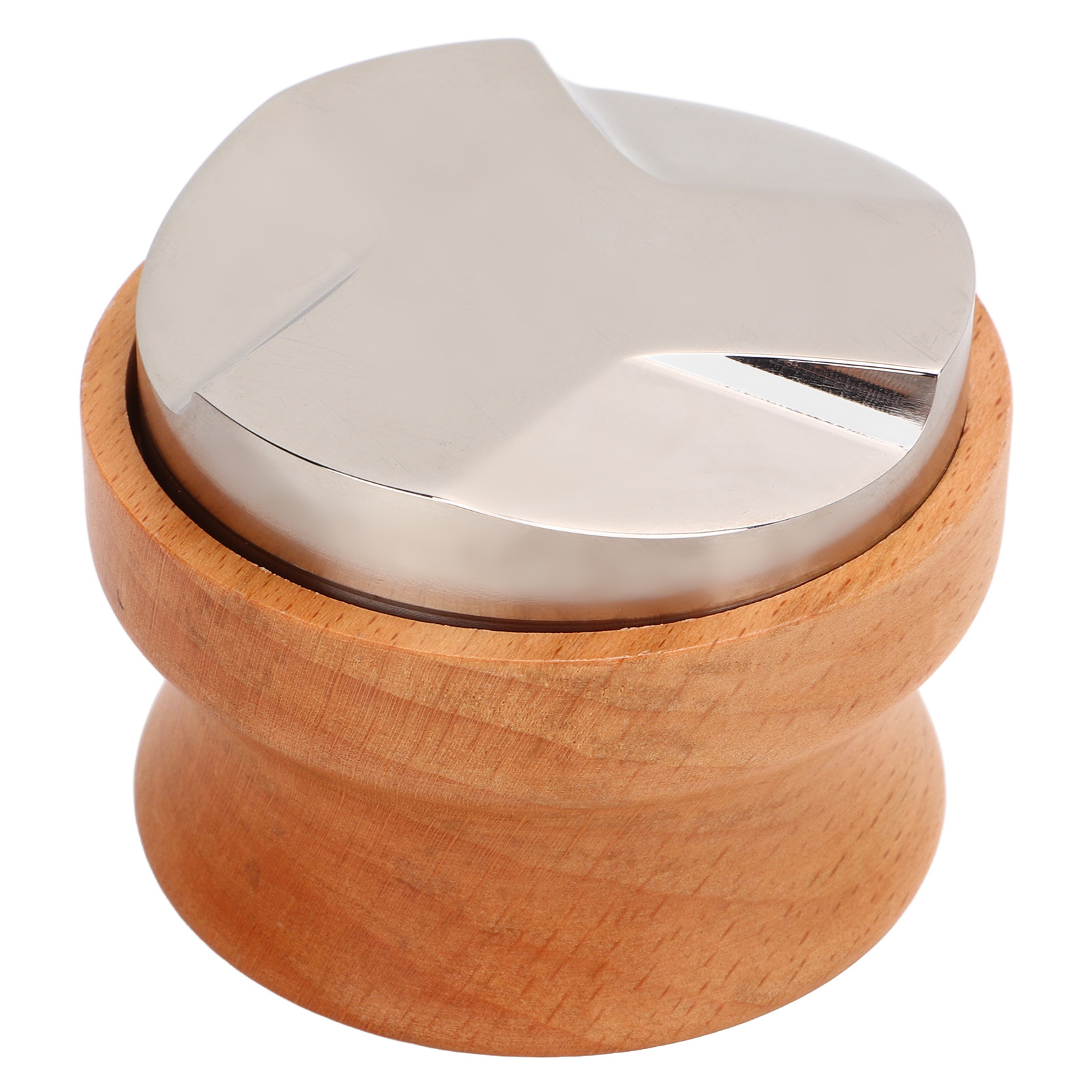 Kaffeespender, Verstellbarer Handtamper, Kaffeenivellierwerkzeug Mit 53 Mm/2,1 Zoll Buchenholzgriff