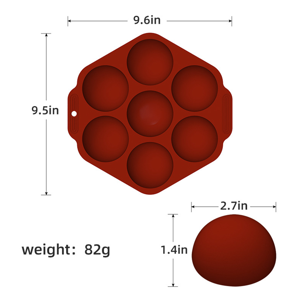 7-teilige Silikonform Mit Halbkugeln Für Schokolade, Mousse, Kuppeltorten, Gebäck, Wiederverwendbar Und Flexibel