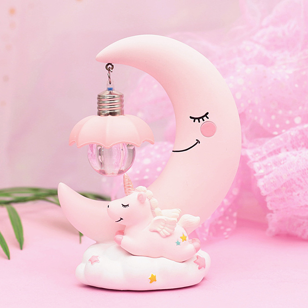 Led-mond-nachtlicht Aus Kunstharz, Kinderzimmerlampe, Nachttischdeko, Geschenkidee Für Kinder