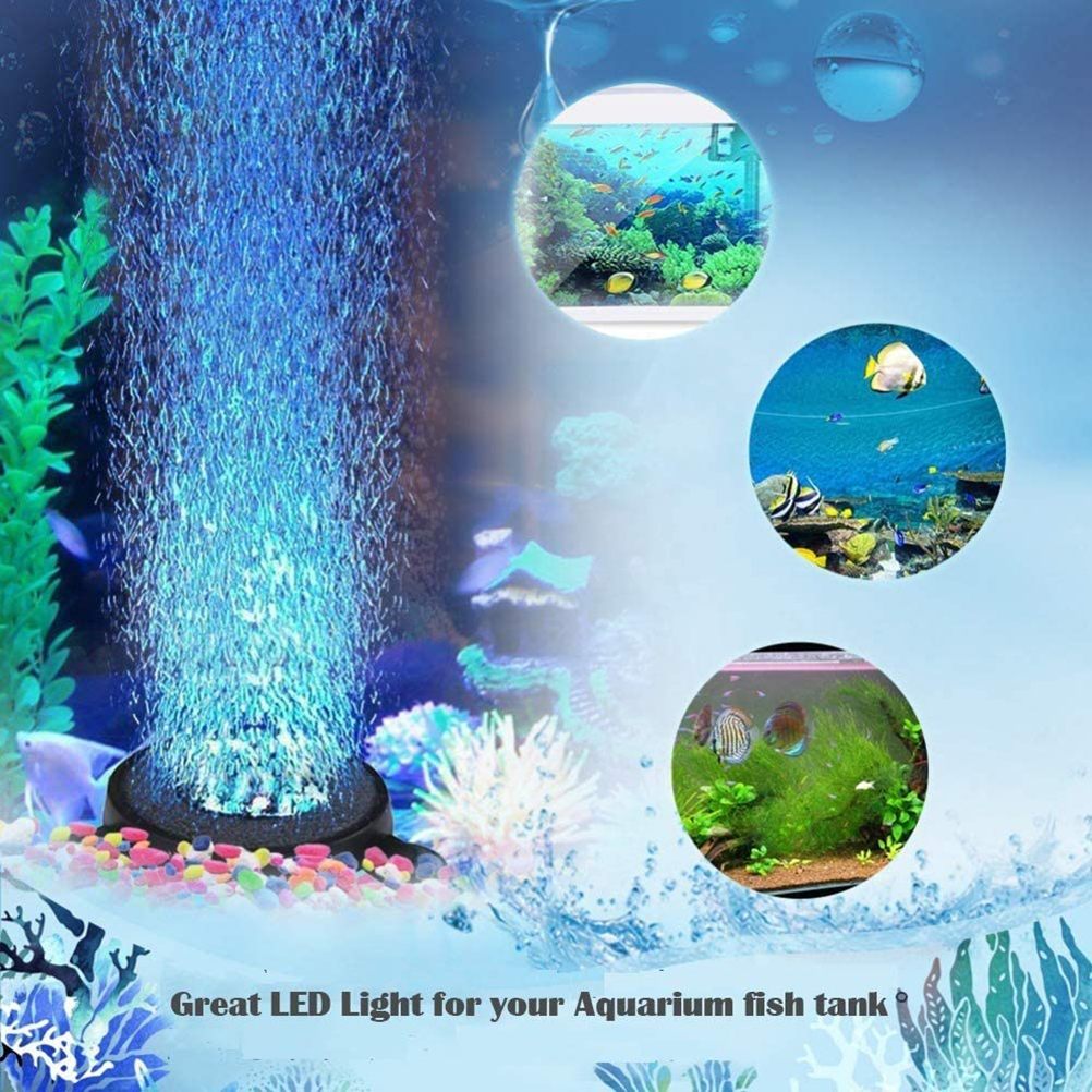 Rundes, Beleuchtetes Sprudelaquarium Mit Farbwechselnder Led-luftpumpe Und Dekorativer Sprudellampe