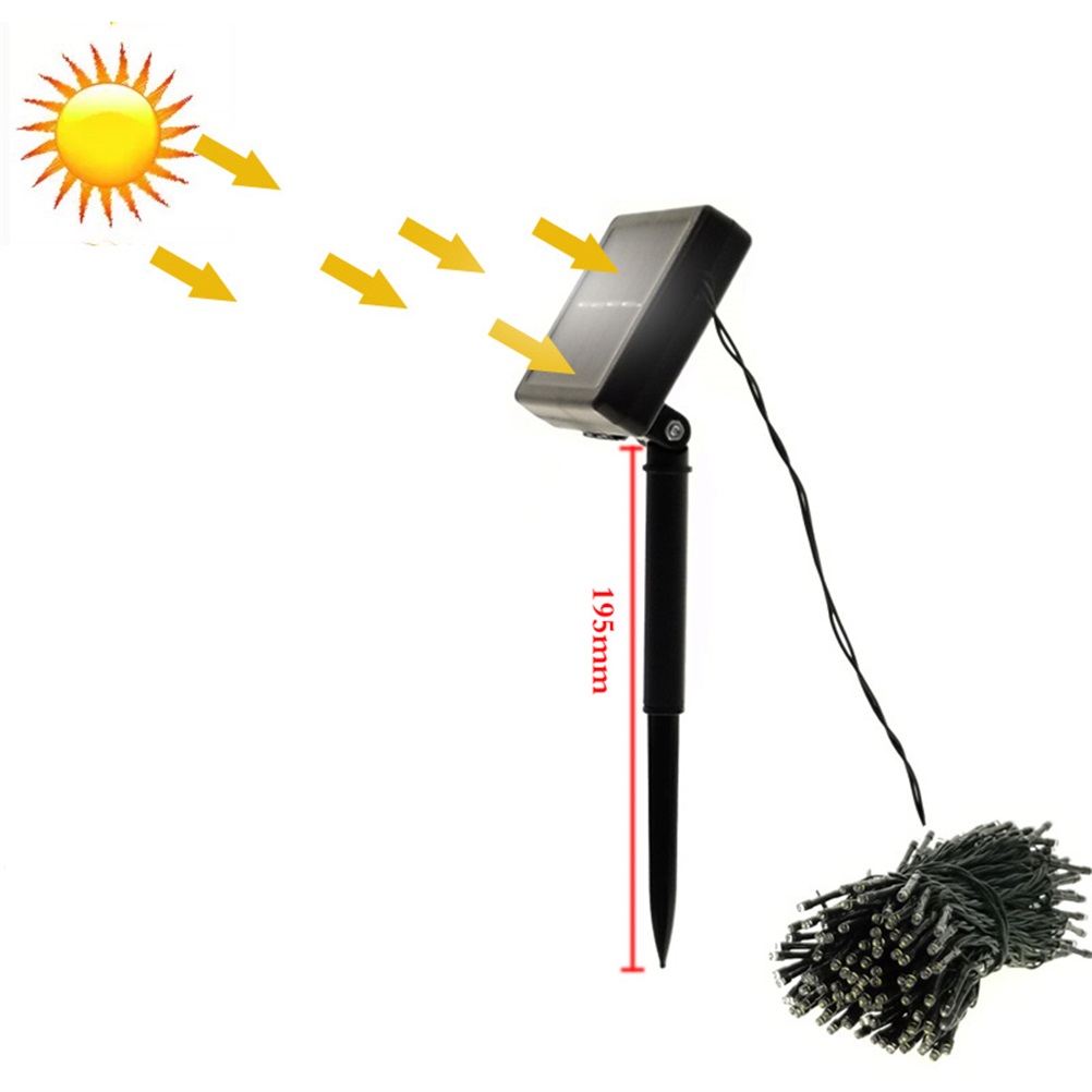 22 M Lange Solar-lichterkette Mit 200 Leds, Wasserdicht, Für Den Außenbereich, Z. B. Für Garten, Weihnachtsdekoration, Baum Und Partys.